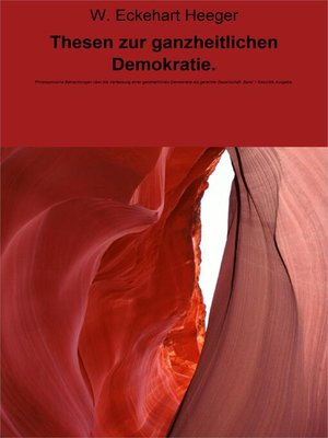 cover image of Thesen zur ganzheitlichen Demokratie.